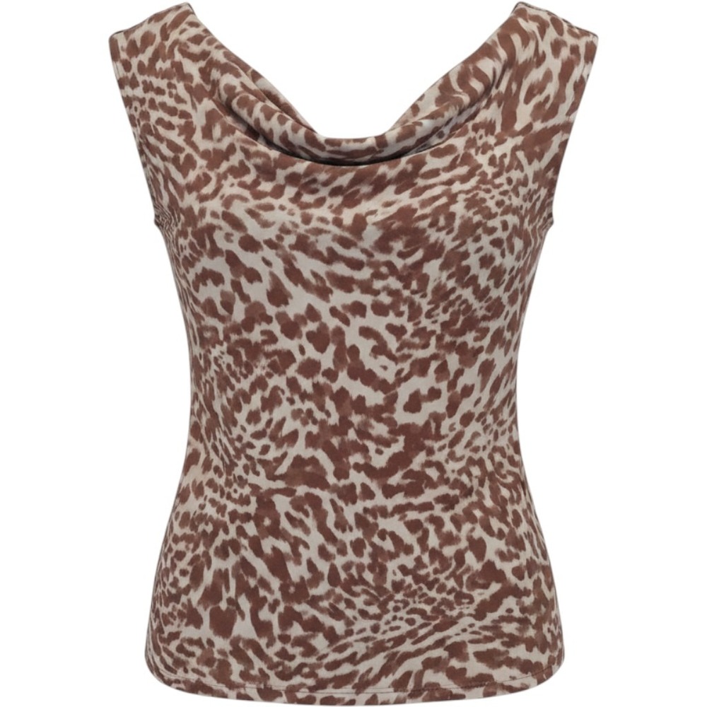 Calvin Klein Womens Blouse Size Small Leopard Print V-Neck Sleeveless‎ Shell